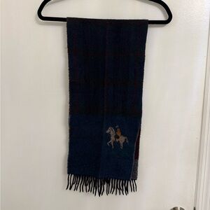 Burberry Gray and Blue Wool Scarf